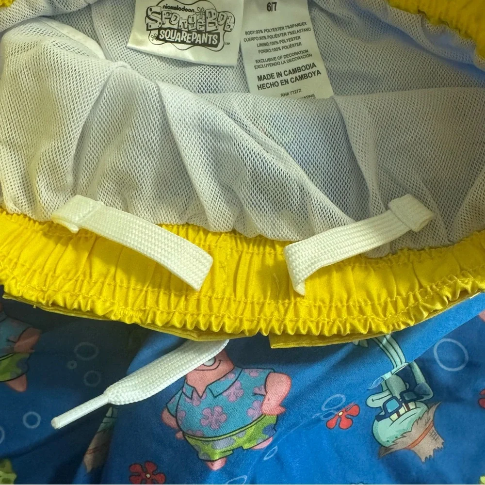 Spongebob Squarepants Boys Swim Shorts Trunks Size 6/7